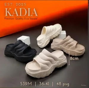 [KADIA Shoes] Sandal Wanita Platform Wedges One Piece EVA Anti Slip Tinggi 8cm Gaya Korea Desain Modis