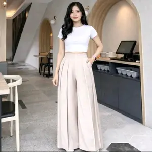 Lavie Pants - Culote Palazzo Highwaist Celana Panjang Wanita - Celana Fashion Muslim Wanita - Celana Kasual Trendy - Viral