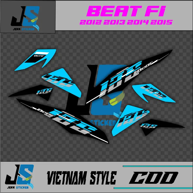 STRIPING SIMPEL HONDA BEAT FI DESAIN VIETNAM STYLE 04 NEW 125  SUDAH DICUTING TINGGAL TEMPEL 0
