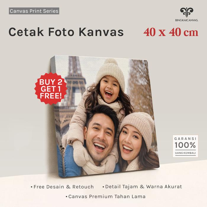 Gambar Cetak foto kanvas 40x40cm/Canvas Photo print + spanram dari bingkaicanvas Kota Depok Tokopedia