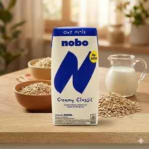 Nobo Oat Milk Creamy Oat 200ml - Minuman Oat Milk Sehat Rendah Kalori Pengganti Susu Sapi