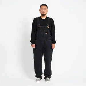 Superego - Overall Carpenter Doublee Knee Denim Loose Straight Snow Black OVA01D