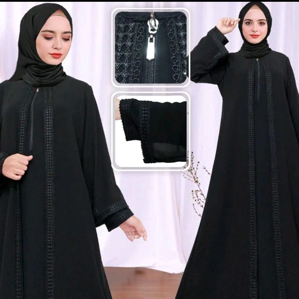 Gamis Abaya Hitam Zahra Babydoll Premium Muslim Wanita