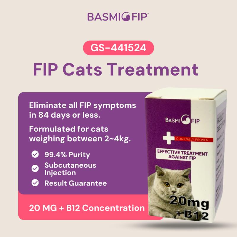 BASMI FIP GS441524 Serum 20mg/ml concentration Vitamin B12, 8ml ...