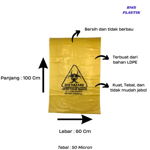 KANTONG PLASTIK SAMPAH MEDIS LIMBAH B3 LOGO BIOHAZARD 60X100 1