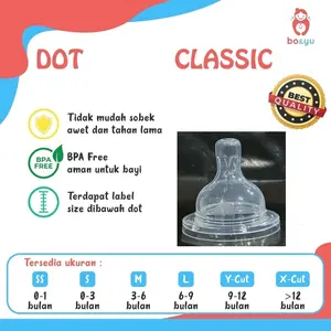 DOT UNTUK BOTOL CLASSIC FEEDING NIPPLE / DOT CLASSIC / DOT BAYI BOTOL SUSU / BOTOL SUSU / BOTOL SUSU BAYI- CLASSIC NIPPLE / CLASSIC NIPPLE / DOT BAYI / PENTILAN / DOT BAYI BOTOL SUSU Bo&yu / Bonyu