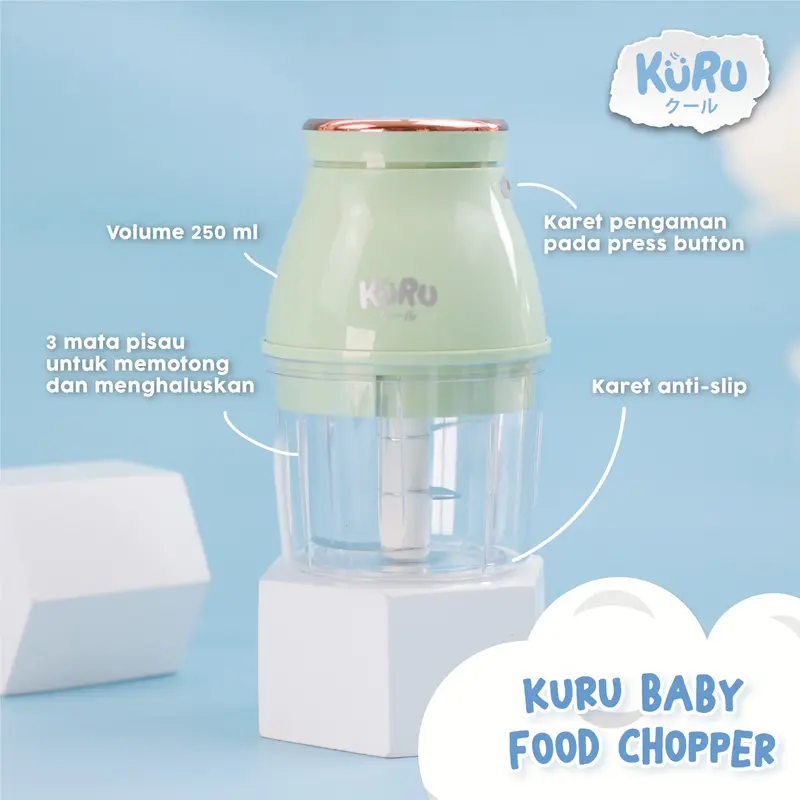 KURU FC2001 Electric Food Chopper Blender Makanan Bayi MPASI Elektrik Penghalus 3