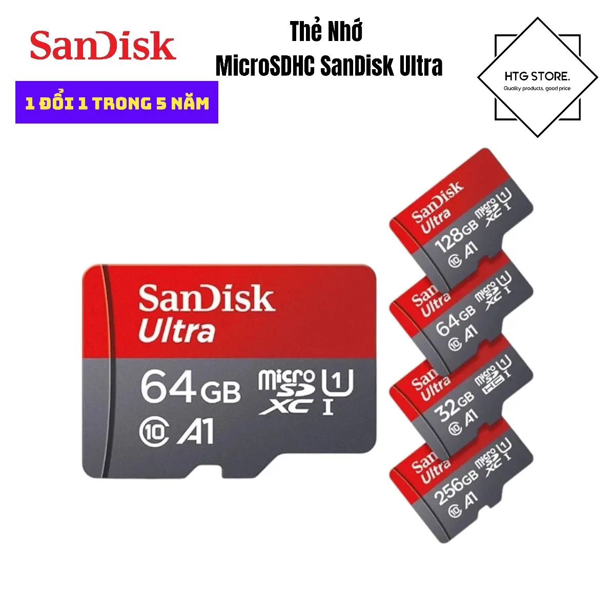 Thẻ nhớ sandisk Ultra 128GB 64GB 32GB 16GB dùng cho điện thoại, máy ảnh, camara...Thẻ nhớ tốc độ cao