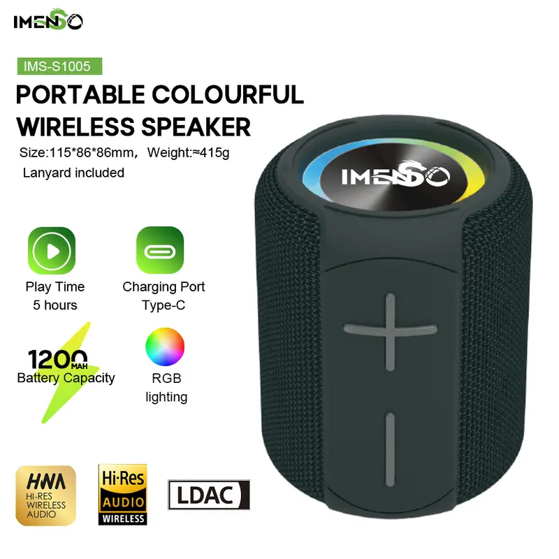 IMENSO Speaker Bluetooth Portable Mini Full Bass With RGB Light RB 120 BT V5.2 1200mAh Bergaransi IMS S1005 0