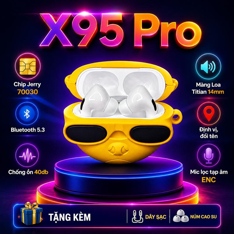 Tai nghe X95 Pro - Pin trâu, pass căng - Tai Nghe Bluetooth Pro Bản Nâng Cấp Hỗ…