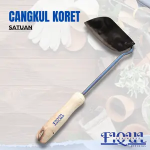 Cangkul Koret Besi dengan Pegangan Kayu Kuat dan Tajam untuk Berkebun dan Mencabut Rumput