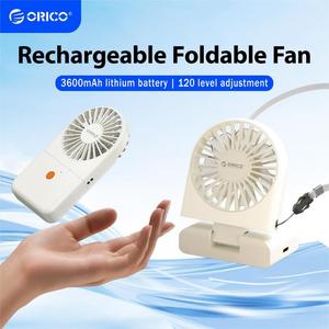 ORICO 2 In 1 Foldable Neck Fan USB-C Rechargeable Mini Handheld Desk Fan 3 Speed Strong Wind 1800mAh Long Lasting Cooling Fan Lightweight Hands Free Portable Summer Cooler For Outdoor Office School Travel (fFAN)
