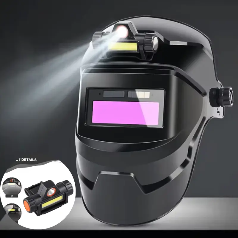 COD TaffGUARD Helm Las Otomatis otomatis fullface + Senter Led Auto Dimming Color Welding Helmet 0