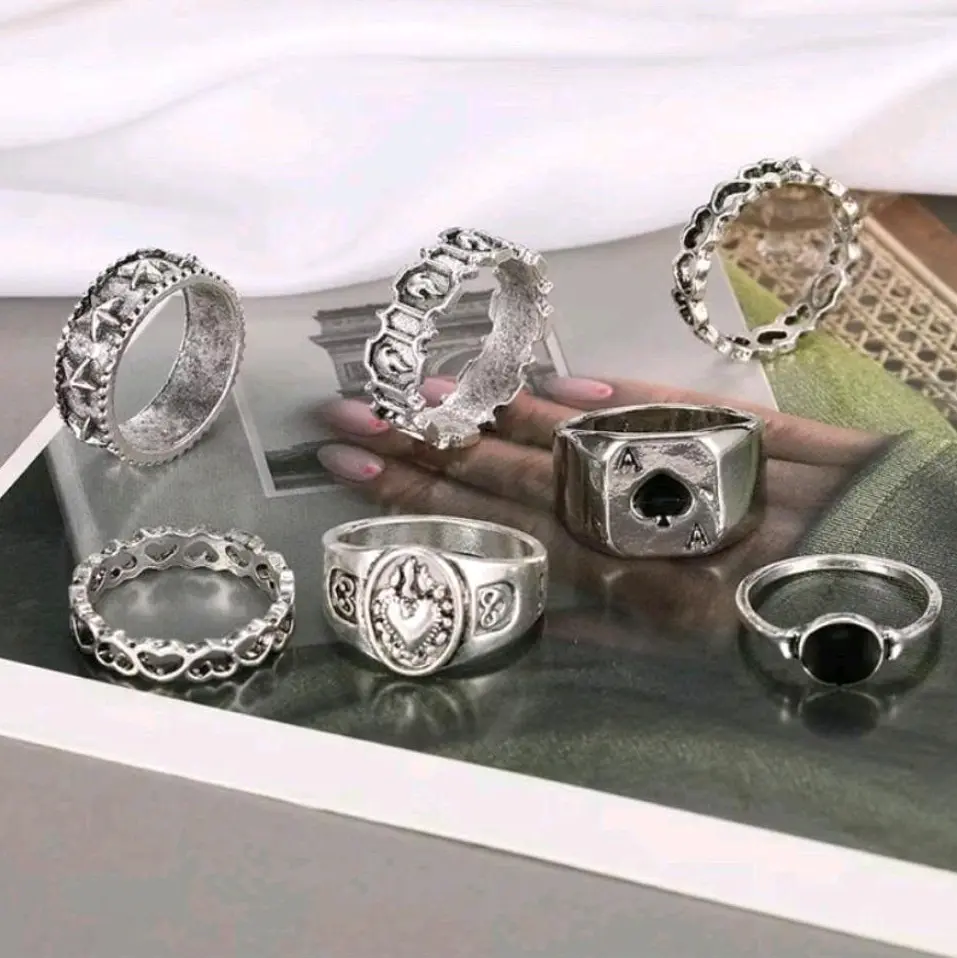 Cincin Unisex Titanium Motif Pria Wanita - Rings