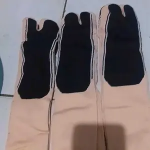 3 Pasang Kaos kaki jempol muslimah coklat telapak hitam Panjang Wanita