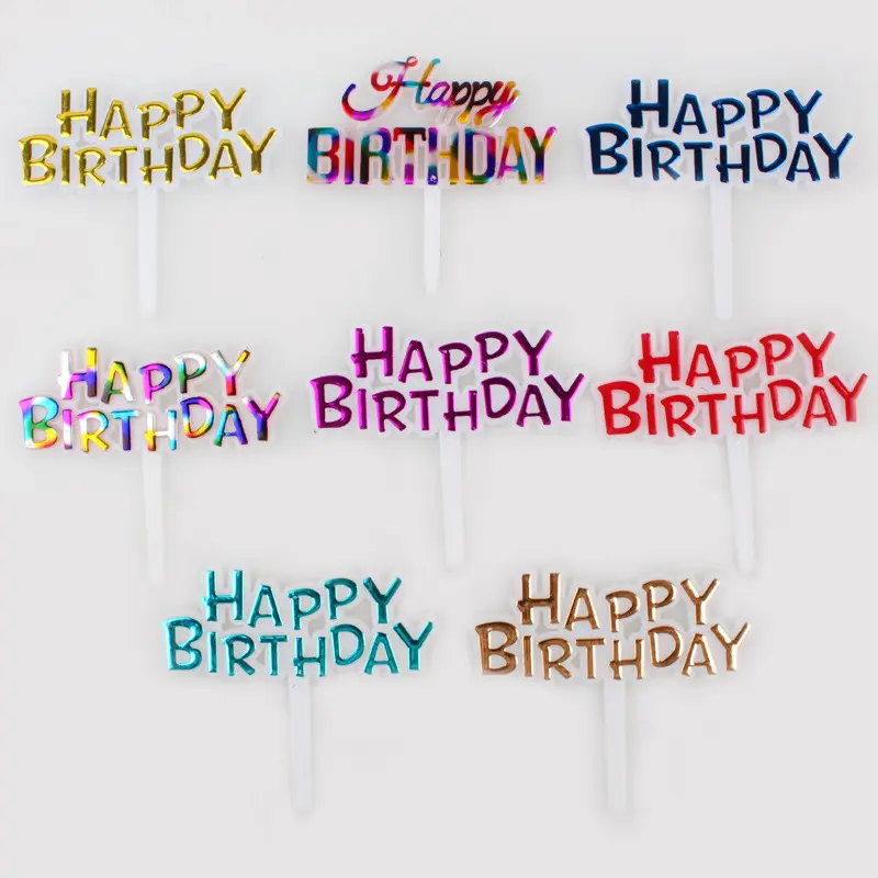 Happy Birthday Letters Mini Cake Topper Decoration Insert Birthday Party Supplies Selamat Hari Jadi Sisipan Kek