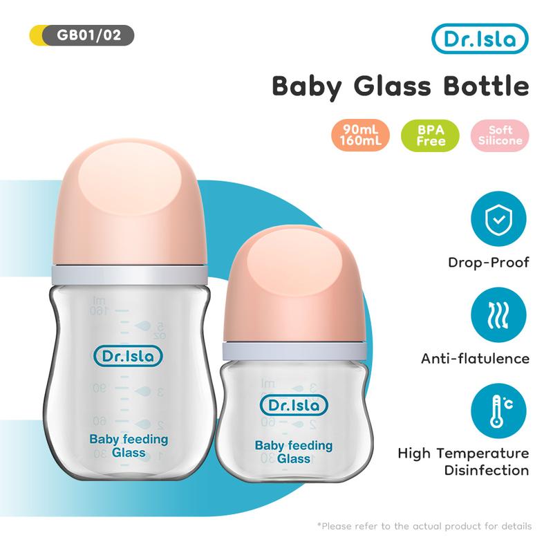 Dr.Isla GB01 02 thủy tinh cho trẻ sơ sinh chịu được nhiệt độ cao và có thể tiệt trùng không chứa BPA Bảo quản sữa bột