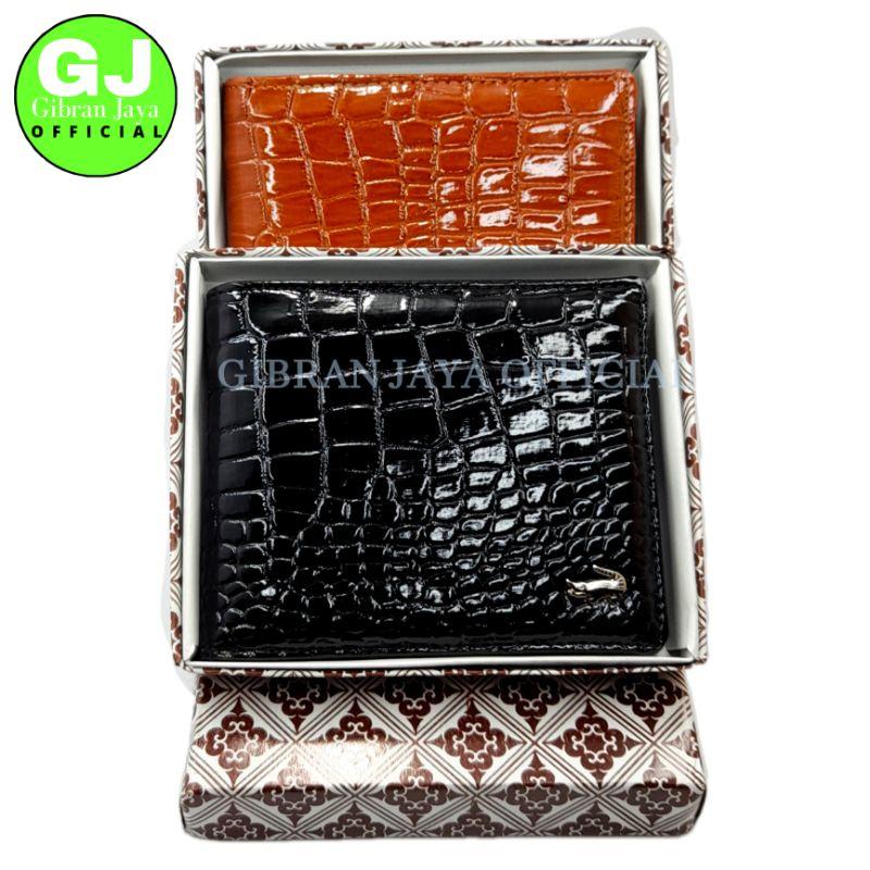Dompet Pria 7 Slot Kartu Ukuran Standar Free Box Motif Kulit Crocodille 1
