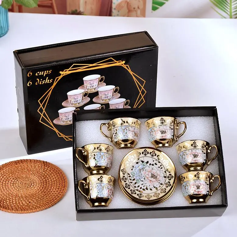 SPESIAL HARGA! hampers kado cangkir keramik set 6 in 1/Set cangkir dan piring keramik Eropa