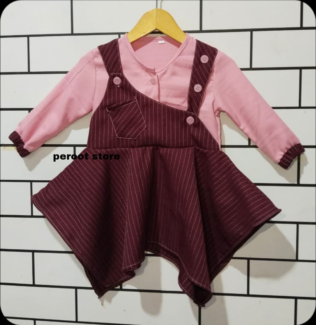 Peroot Store COD Dress Anak Perempuan Gaun Lucu & Elegan Bahan Sakila & Woll Premium Nyaman Usia 0-4 Tahun