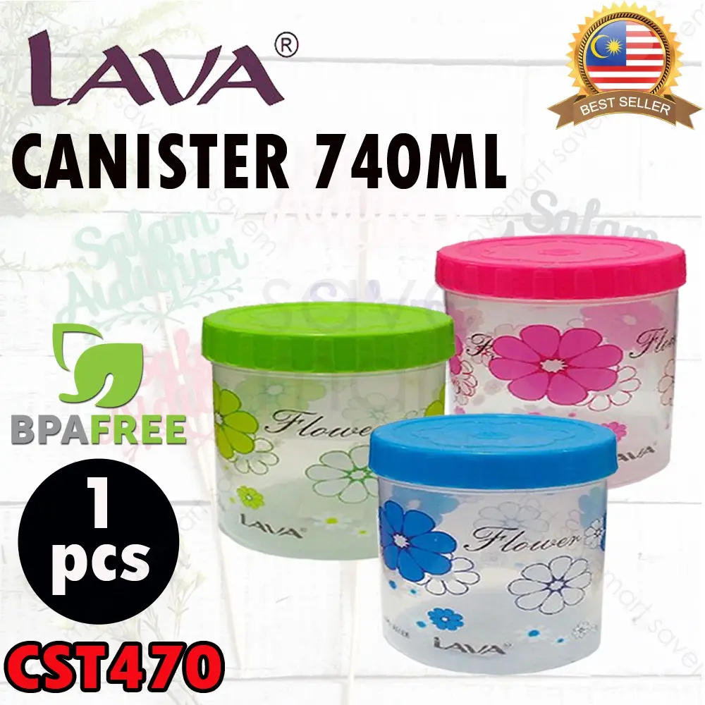 Bekas Kuih Raya LAVA Plastic Canister 1pcs 740ml CST470 BPA Free Balang Kuih Lawa
