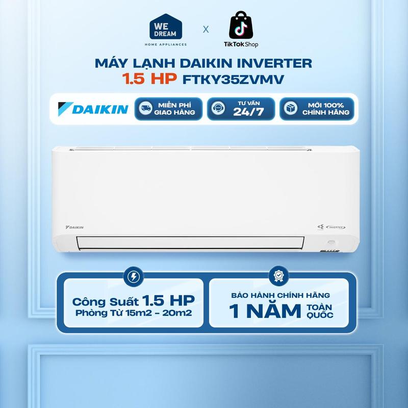 FTKY35ZVMV _ Máy Lạnh Daikin Inverter 1.5HP FTKY35ZVMV – WiFi, Mắt Thần Thông Minh, Lọc Bụi Mịn PM2.5
