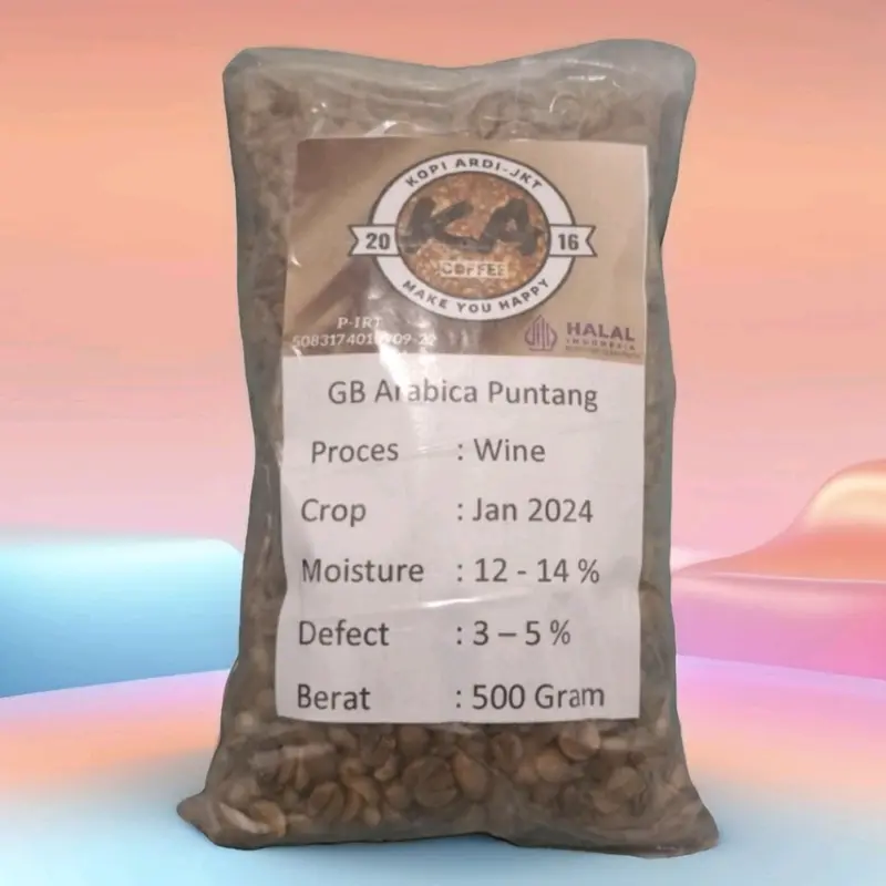 Biji Kopi Mentah/Green Bean (GB) Arabica Gunung Puntang Wine 1Kg Coffee Hitam Sweet Manis 3