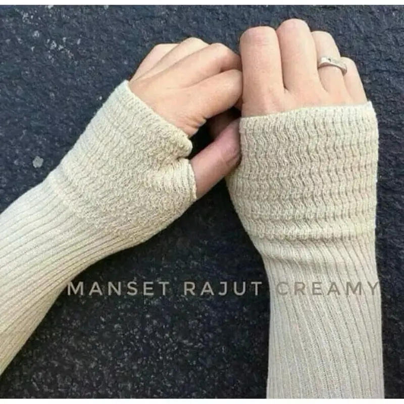 Handsock Rajut Jempol Wanita Premium Knite 45cm Halus Tebal / Handsock Rajut Jempol Pabrikasi Kualitas Premium Wanita Muslimah