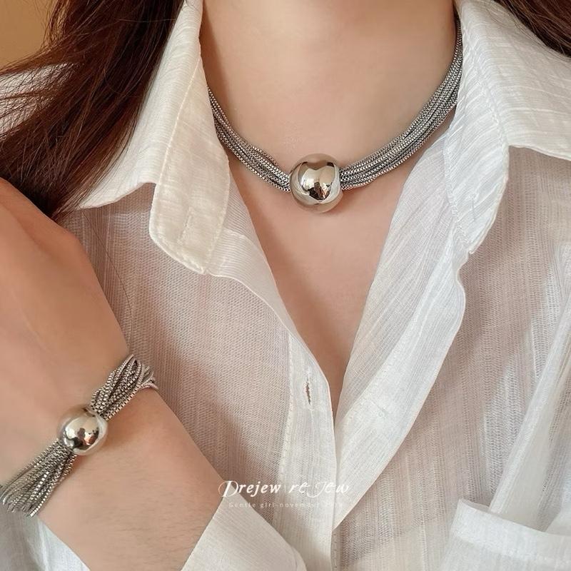 YR033 - Dây chuyền vòng cổ hạt tròn lớn nhiều lớp phong cách hàn quốc sang chảnh cá tính Jewelry Trang Sức Nữ