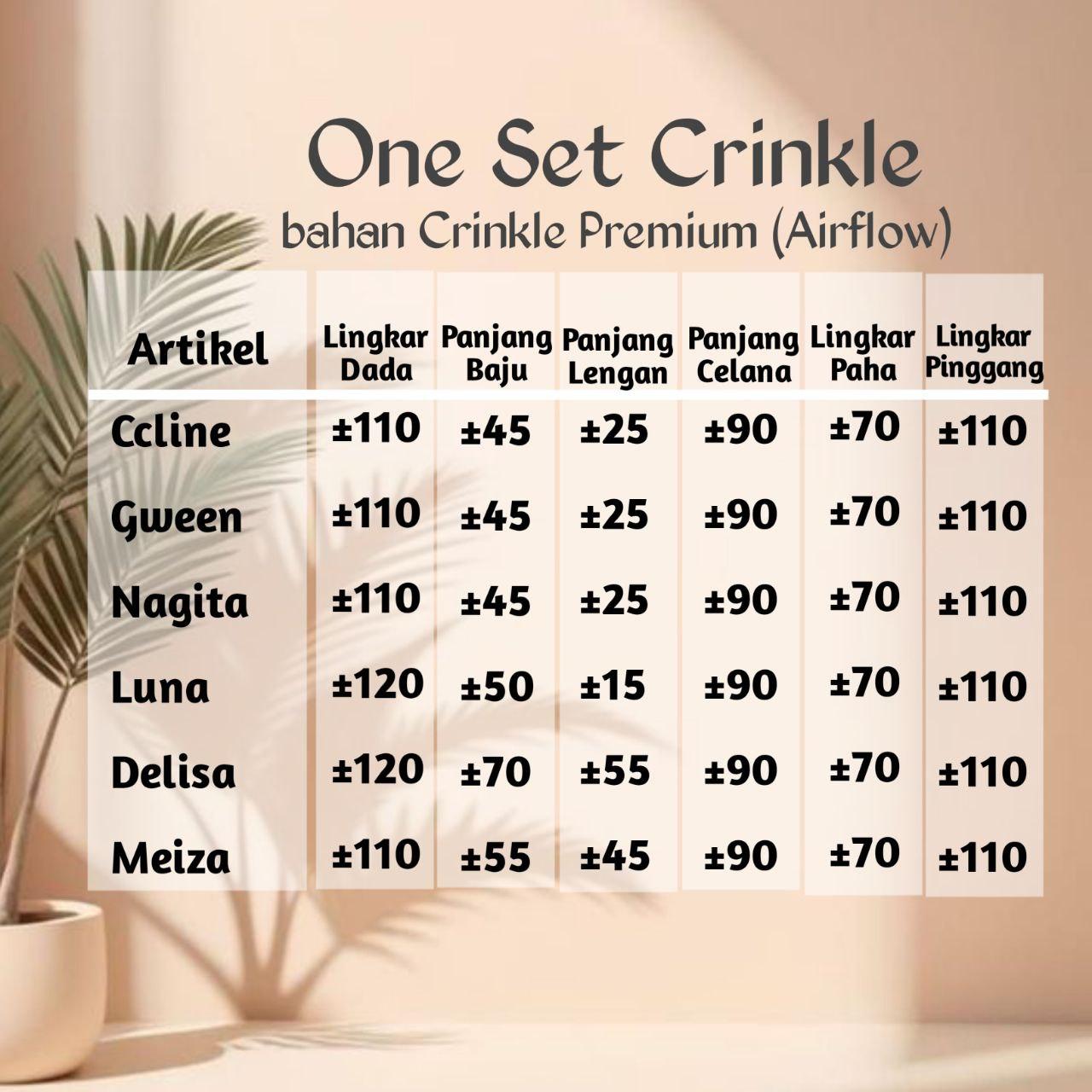 ONE SET GWEEN-CRG CRINKLE AIRFLOW - SETELAN SANTAI ATASAN CROPTOP BAWAHAN CELANA CARGO