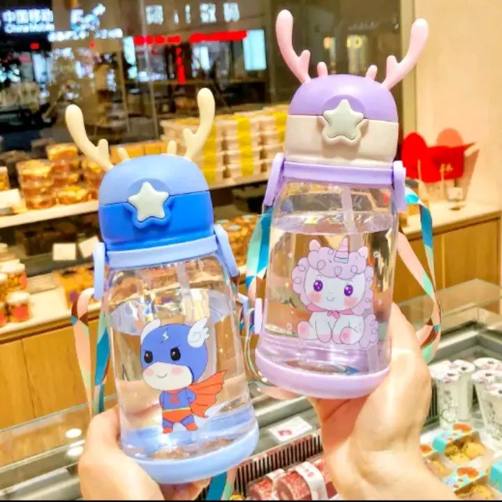 BOTOL MINUM ANAK / BOTOL MINUM RUSA UNIK & Lucu free tali panjang dan sticker. 3