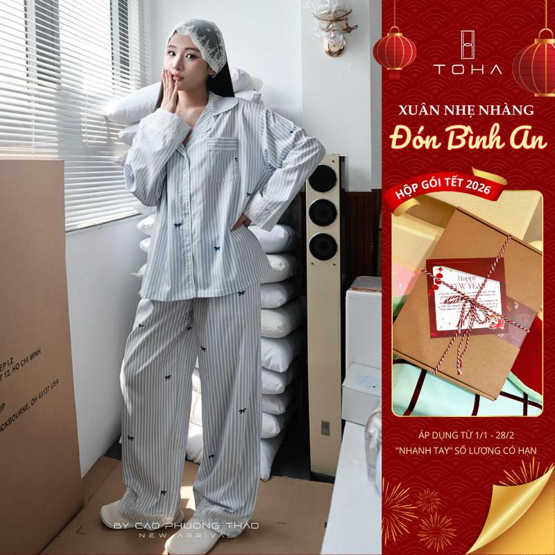 Toha Homewear Bộ Đồ Ngủ Nữ Nam Cặp Đôi Sét Pijama Dài Chất Mềm Mát Lace Dream Sleepwear