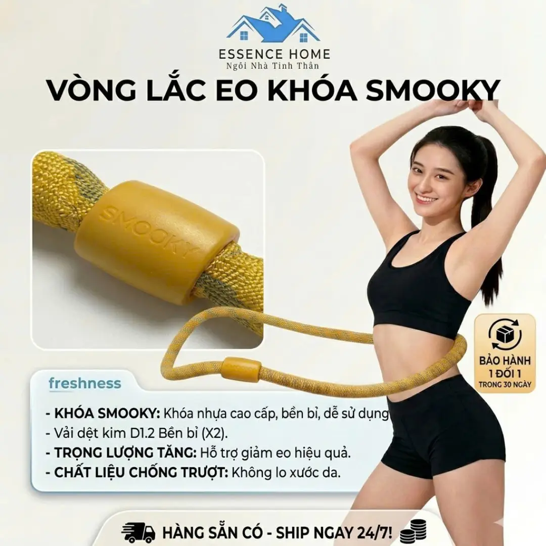 Vòng Lắc Eo Lò Xo Bọc Vải Dệt Kim Mềm Tập Thể Dục, Tập Yoga Tại Nhà Chất Liệu Thép Bọc Vải Cao Cấp Tiện Lợi  1,5kg  2,5kg