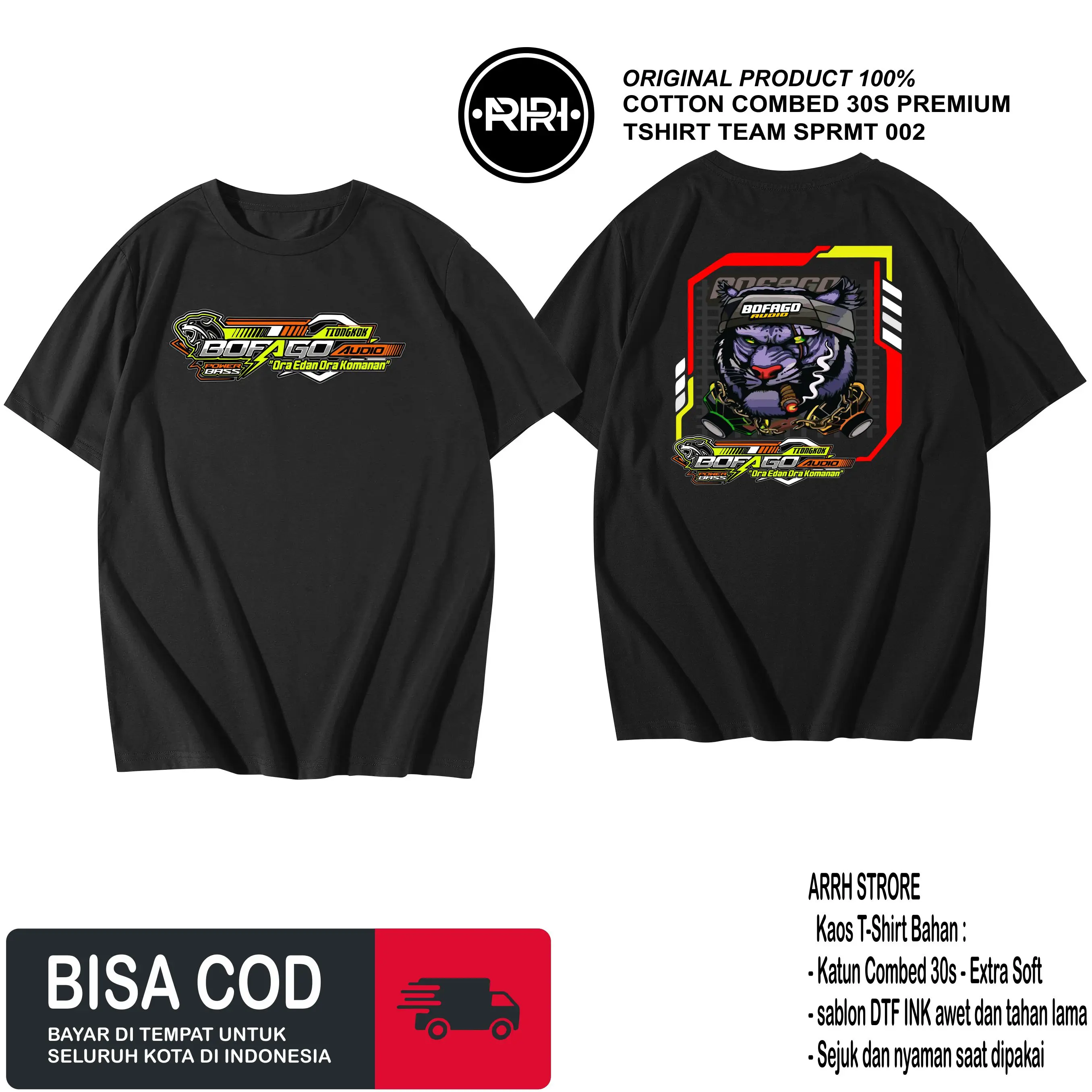 Kaos baju T-SHIRT BOFAGO AUDIO Jawa Timur Horeg Katun combed feat team sirkus COTTON COMBED 30s PREMIUM