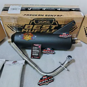 BEST1 Muffler Knalpot Standar Racing Best1 Moncong Shijiro Out 38 Sarfull Sarteng Sartengbor SARBOR Motorcycle Leheran 26-28 Saringan Sarfull Emblem Berkualitas Tinggi