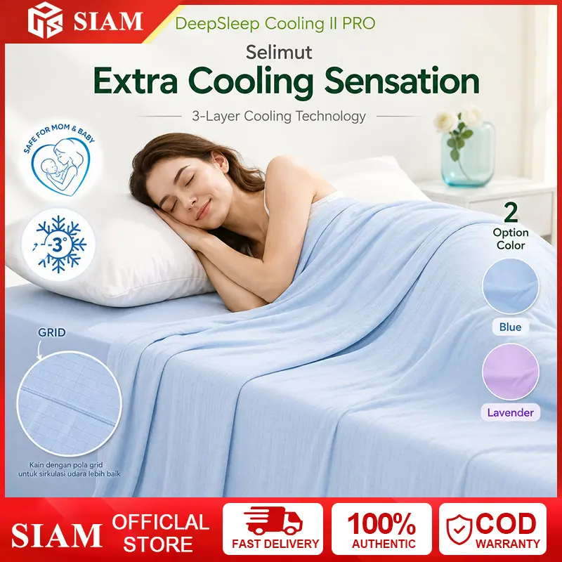 [Premium Cooling Blanket] 2 Sisi Dingin Anti Bakteri Halus Lembut Bahan Adem Premium 4 Warna Ukuran 150x200 200x230 Hand Wash Dry Clean Hadiah Harga Ekonomis Siam Mall