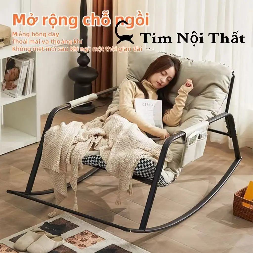 Ghế Bập Bênh, Ghế Hai Hàng, Thích Hợp Cho Người Lớn, Có Thể Ngủ Và Nằm, Sửa Tư Thế, Thích Hợp Cho Ban Công Gia Đình, Ghế Đi Chơi Phòng Khách, Phong Cách Lười Biếng