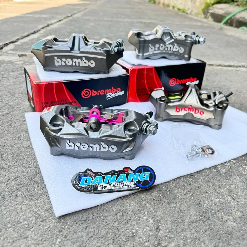 Kaliper Brcmbo 4 Piston Monoblok M432 M50 M7 GP4RX Universal semua motor Bisa untuk Cakram Kanan Dan Kiri Ninja R RR SS MEGAPRO TIGER NOUVO JUPITER MX KING SCORPIO 1