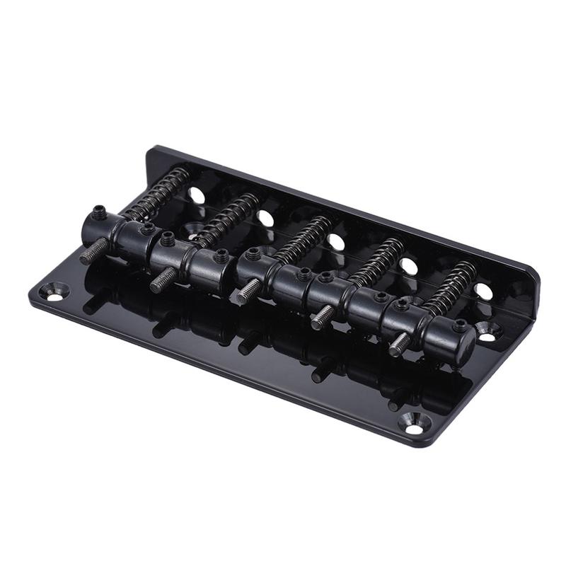 Bền bỉ 5-Saddle Cầu đàn bass 5 dây Đen Kim loại Cầu nối đàn bass điện Bộ cầu…