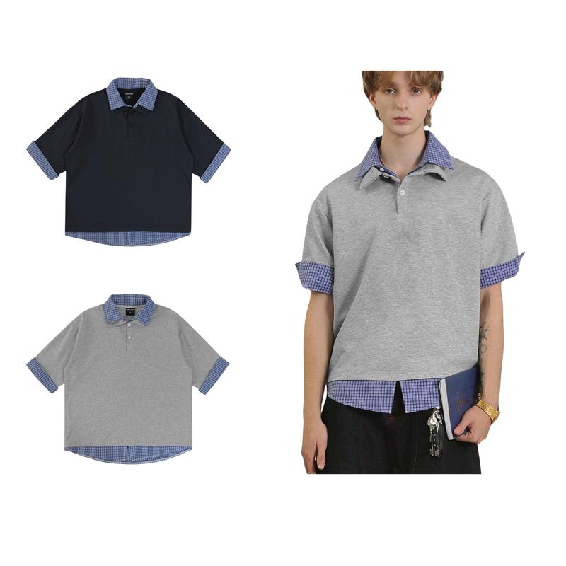 Áo polo phối Light ODIN CLUB Áo polo nam nữ phối layer sơ mi thời trang
