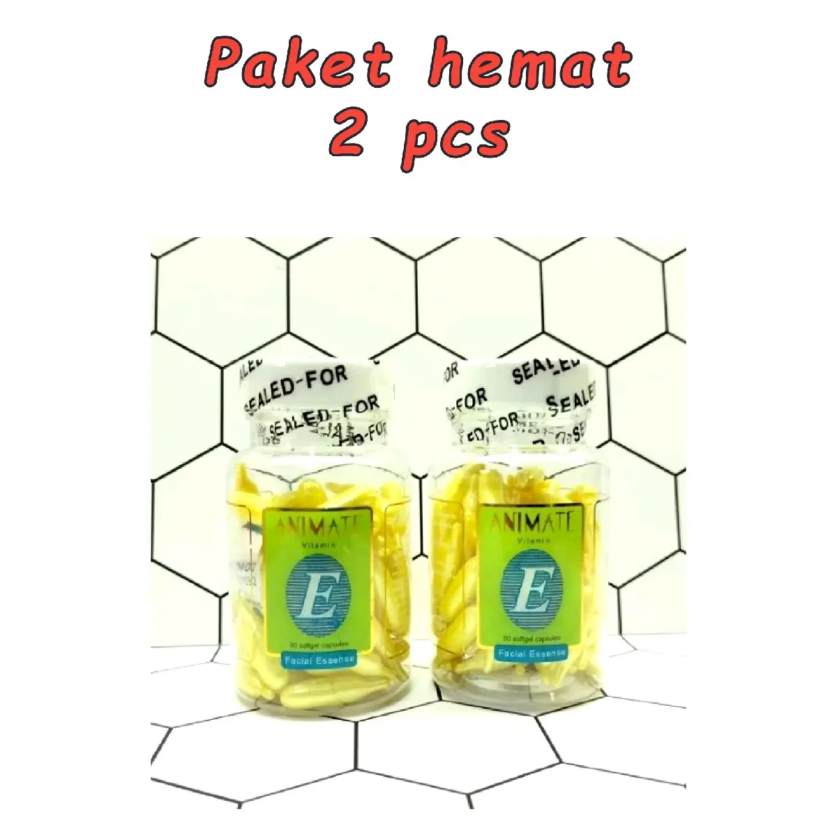 2 pcs ANIMATE SERUM WAJAH VITAMIN E  Facial Essence Pencerah Muka Perawatan kulit isi 60 kapsul Memutihkan Mencerahkan Tubuh Hitam