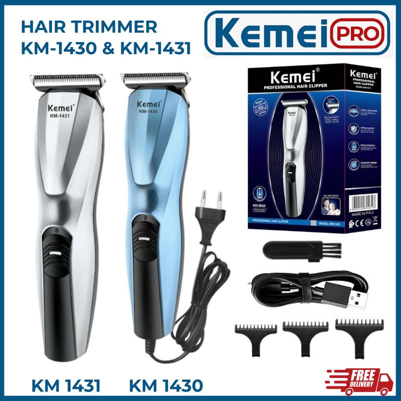 KEMEI 1430 & 1431 Alat Cukur Rambut Hair Clipper Cukuran Cord (1430) atau Rechargeable Cordless (1431)Kemei KM 1430 1431 KM1431 KM1430 0