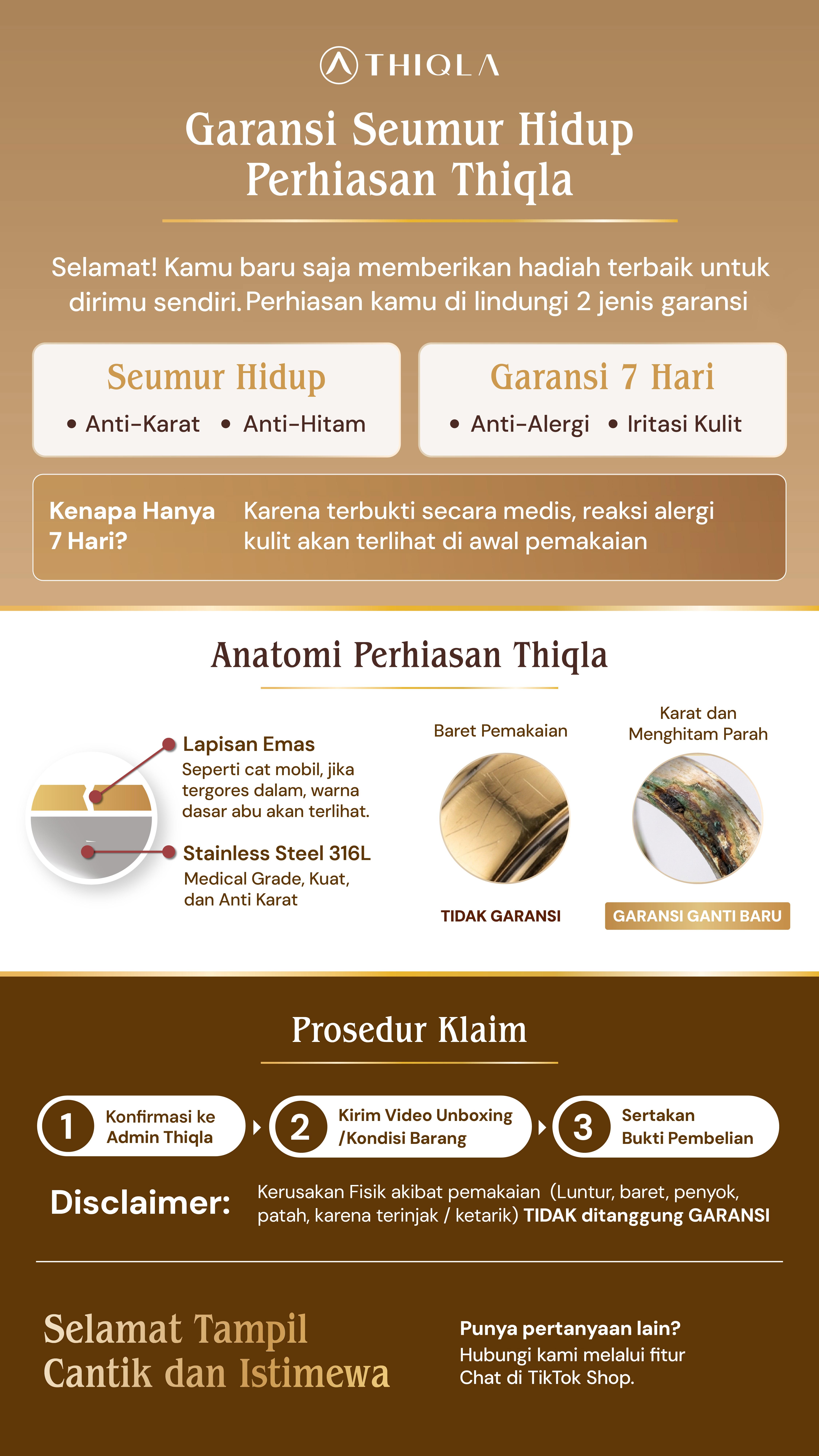 THIQLA - Gelang Bangle ZAFIRA - Gelang Permata Korea Style Aesthetic Perhiasan Wanita Zirconia - Stainless Steel Mirip Gelang Titanium Anti Karat Model Bangle Elegan