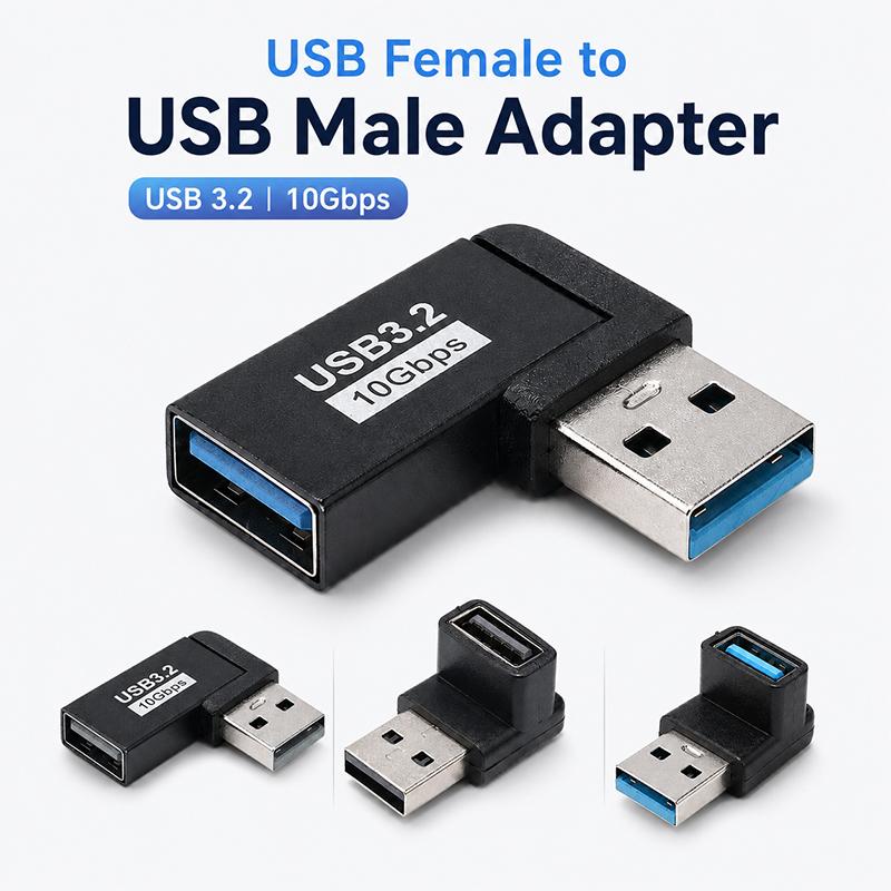 Bộ chuyển đổi USB đực sang cái, tốc độ cao 10Gbps, USB 3A, sạc nhanh, đầu nối…