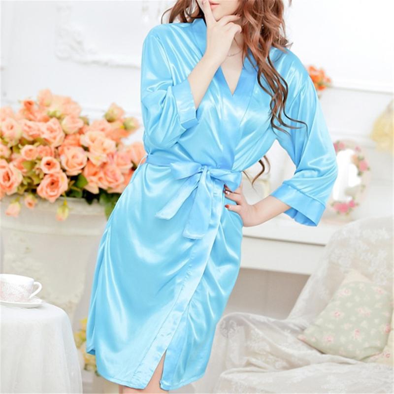 Product Introduction of Hot Women Sexy Faux Satin Lace Silk Underwear Lingerie Nightdress Sleepwear Robe 23