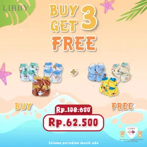 LIBBY BUY 3 GET 3 Paket Sarung Tangan & Sarung Kaki Bayi Unisex Motif Enchanted Wild+Sunny Hill (6 pcs)