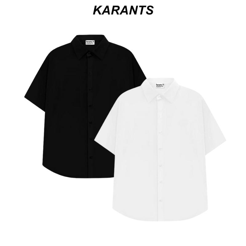 Áo Sơ Mi Trơn 99k Karants Form Oversize Vải Cotton Lạnh Premium Nam Nữ Unisex Menswear Hot Trend 2025 - KR220