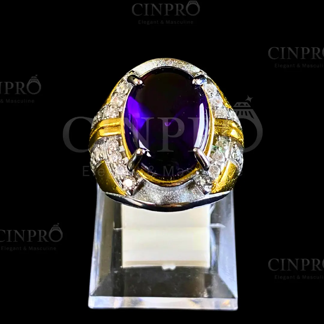 [CINPRO] Cincin Batu Kecubung Oval Ring Kombinasi + Gratis Box Cantik