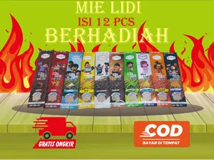 Mie Lidi Karakter Isi 12 PCS Variasi Rasa Ayam Bawang, Balado, Pedas, Rumput Laut, Jagung Manis, Keju, Coklat, Barbeque, Sapi Panggang Produk Halal & Bersertifikasi P-IRT