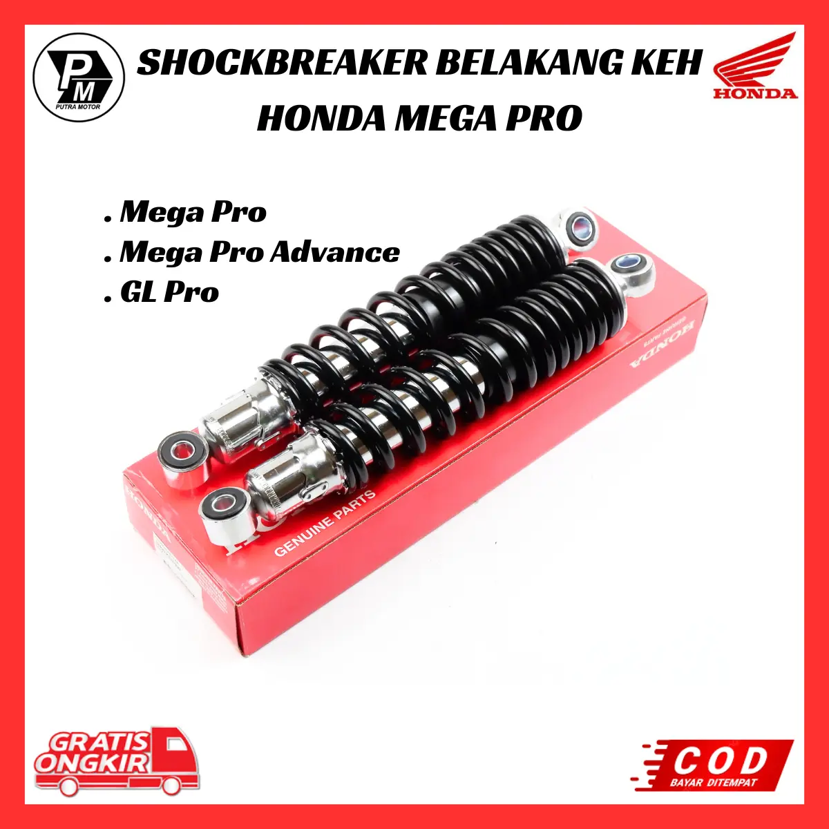 Shockbreaker Belakang Honda Mega Pro - Mega Pro Advance - GL Pro 52400-KEH-900